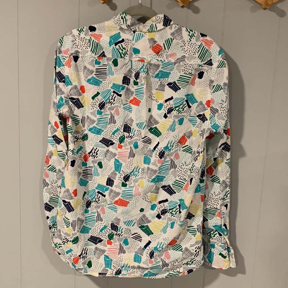 L.O.G.G. H&M Patterned Color-Block Button-Up Long… - image 5